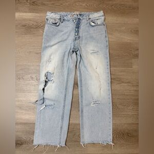 We The Free Light Blue Distressed Denim